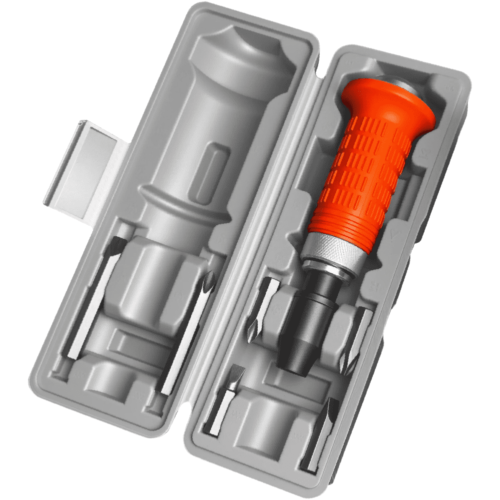 Screwdriver Set for Stuck Stripped Rusted Screws Removal Reversible Driver Bit Chrome Vanadium Steel Ergonomic Handle Powerful Torque for Broken Fasteners Red Gray(B)