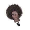 thumbnail image 1 of Hair Styling Practice Doll Head Training Mannequin Clamp Afro Black Skin, 1 of 8