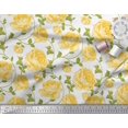 thumbnail image 2 of Soimoi Tissu Crêpe polyester Feuilles & Roses Imprimé Floral 1 Yard 42 Pouces de Large, 2 of 3