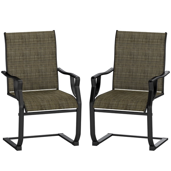 Outsunny Patio Chairs Set of 2, C Spring Motion Outdoor Dining Chairs