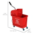 thumbnail image 3 of HOMCOM Seau à Vadrouille Compact avec Essoreuse sur Roues 5 Gallons, Rouge, 3 of 10