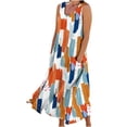 thumbnail image 2 of Jsaierl Robes Maxi pour Femmes en Coton et Lin à Imprimé Graffiti, Robe Longue Décontractée Fluide Sans Manches à Encolure Dégagée avec Poches, 2 of 5
