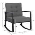 thumbnail image 3 of Costway 2 PCS Patio Rattan Rocker Chair Outdoor Glider Rocking Chair Cushion Lawn Grey, 3 of 10