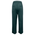 thumbnail image 4 of Women's Work Pants - High Elastic Waisted Trousers - Straight Wide Leg Button Down Casual Pants, 4 of 5