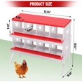 thumbnail image 3 of Chicken Nesting Box, 8 Compartment Metal Chicken Nesting Boxes for Chicken Coop, Easy Egg Collection, Easy Cleaning, Chicken Laying Boxes with Bracket Legs for Hens, Red, 3 of 7