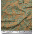 thumbnail image 1 of Soimoi Brown polyester Crepe Fabric Pecan Leaves Printed Fabric 1 Yard 52 Inch Wide, 1 of 3