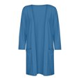 thumbnail image 4 of AherBiu Womens Cardigan Tops Long Sleeve Open Front Mid-Long Outwear with Pockets Spring Clothes, 4 of 6