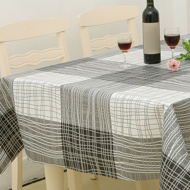 Unbranded Butterfly/Plaid Pattern Tablecloth 140x100cm Oil Proof Waterproof Anti-dirt PVC Rectangle Home Table Cloth