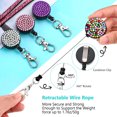 thumbnail image 4 of New Rhinestone Badge Holder ID Lanyard Bling Crystal Necklace Strap Badge Card Holder Protector Case Retractable Hanging Rope Pink-Horizontal card, 4 of 6