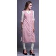 thumbnail image 3 of Bimba Rayon Slub Straight Kurti 3/4 Sleeve Printed Tunic Top Summer Clothing, 3 of 6