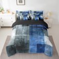 thumbnail image 2 of YST 7Pcs Navy Blue Tie Dye Comforter Set, Gradient Aesthetic Bedding in a Bag, Full Size, 2 of 4