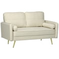 thumbnail image 1 of HOMCOM Causeuse avec Coussins et Oreillers, 2 Places, Enfants, Beige, 1 of 10