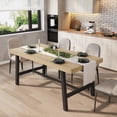 thumbnail image 1 of EDTara 62.99" Large Dining Table for 4–6, Rustic Wood Top with Sturdy Black Metal Legs, Industrial Rectangular Table for Kitchen, Dining Room & Living Room, 1 of 7