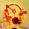 thumbnail image 1 of Couronne - Ornement Festif de l'Année Chinoise pour Porte d'Entrée 2024, LED, Baies Rouges, Mur, Foyer, Célébration Extérieure pour le Festival du Printemps, 1 of 7