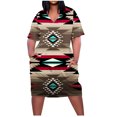 thumbnail image 2 of LSLJS Plus Size Dress For Women V Neck Summer Robes Décontractées avec Poches Knee Short Sleeve, 2 of 5