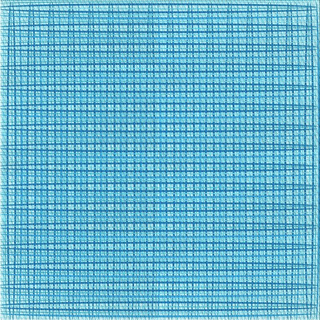 Ahgly Company Machine Washable Indoor Square Transitional Deep Sky Blue Area Rugs, 4' Square