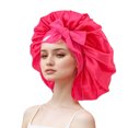 thumbnail image 1 of Decodeary Chapeau Rond en Satin Ruban Polyvalent Aide à la Vie Confortable et Respirant Rose Profond Rouge, 1 of 6