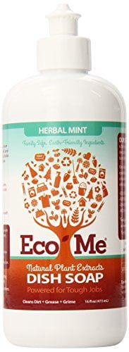 Eco-Me Natural Liquid Dish Soap, Herbal Mint, 16 Fluid Ounce