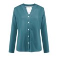 thumbnail image 4 of AherBiu Veste Légère pour Femme à Boutons, Cardigan Tricoté à Col Ras du Cou, Chandail Décontracté Ample, Manteau Léger, 4 of 6