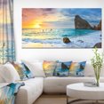 thumbnail image 1 of Vibrant Morning Sea with Yellow Sun - Seascape Canvas Art Print, 1 of 3