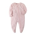 thumbnail image 1 of MeetoTime Baby Boys Girls Solid Color Long Sleeve Round Neck Jumpsuit Summer Newborn Infant Long Rompers, 1 of 2
