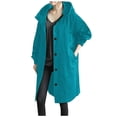 thumbnail image 1 of Women‘s Plus Size Solid Color Button Pocket Recreational Hooded Long Sleeve Windbreaker Coat Tops, 1 of 4