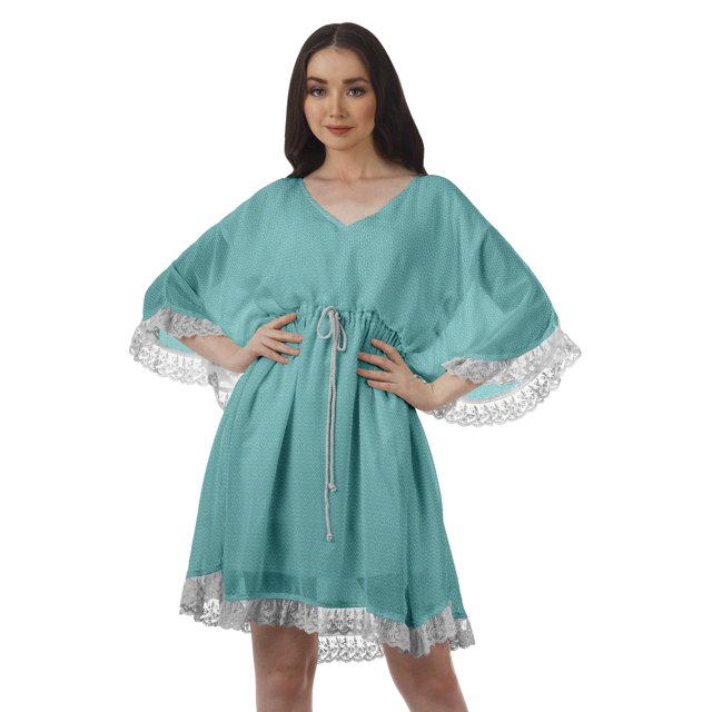 Moomaya Robe d'Été pour Femmes, Grande Taille, Kimono Aguichant Imprimé, Mini-Robe