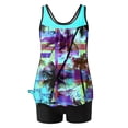 thumbnail image 3 of UPPADA Two Piece Tankini Swimsuits for Women High Waisted 2 Piece Bathing Suits Floral Print Tankini Set Tummy Control Modest Swimwear for Holiday High Waisted Swimsuit Multicolor,M, 3 of 6