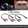 thumbnail image 1 of 1/2/3Pcs Audio Cable 2 RCA Male To 1 RCA Female Y Splitter Cable For Car Amplifier Speaker Stereo Audio Subwoofer Adapter, 1 of 1