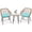 Turquoise, variante sur Costway Ensemble Bistro en Rotin pour Patio 3 Pcs Table Basse Fauteuil Jardin Coussin Beige