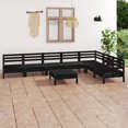 thumbnail image 1 of vidaXL 8 Piece Garden Lounge Set Solid Wood Pine Black, 1 of 5