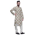 thumbnail image 2 of Atasi Printed Long Sleeve Kurta With Pajama Set For Men Summer Clothing, 2 of 4