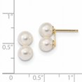 thumbnail image 2 of Boucles d'Oreilles Rondes Blanches en Or Jaune 14K 6-7mm FWC Double Perle, 2 of 2