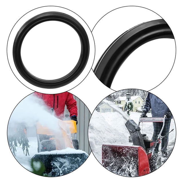 WinWay Remplacement de Roue de Friction pour Souffleuses à Neige, Disque d'Entraînement en Caoutchouc durable compatible avec les Modèles 735-0243, 935-0243 et 935-0243B. Conçu pour les Pièces et Accessoires de Souffleuse à Neige, Il Mesure 1/2 Pouce de Largeur, 4 7/8 Pouces de Diamètre Extérieur et 3 7/8 Pouces de Diamètre Intérieur. Comprend des Détails Gros Plan et des images de Style de Vie de Souffleuses à Neige Déneigeant.