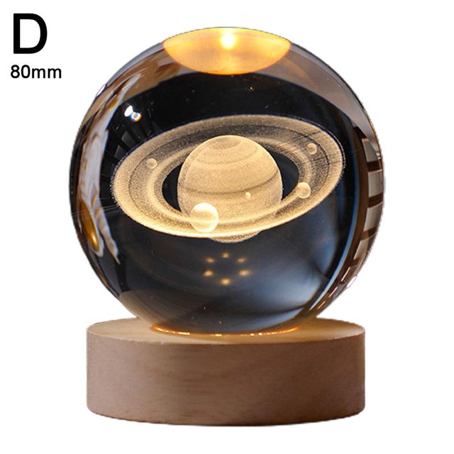 Personalized Crystal Ball Night Light, Custom 3D Crystal Ball with Name, Personalized Crystal Sphere Engraving Customized Globe Home Decor Accessories Couple Birthday Gift N5A3