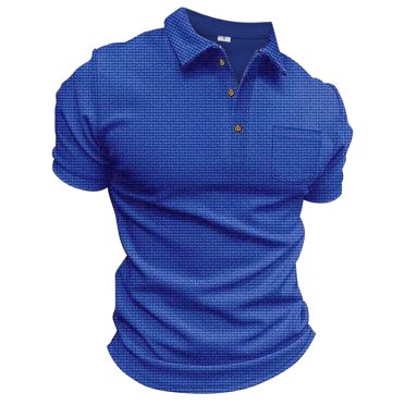 BOBOGOJP Men's Slim-Fit Cotton Polo Shirt Slim Fit Shirts Pure Color Short Sleeve Polo Fashion T-Shirts (Blue,M)