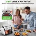 thumbnail image 5 of NutriChef 4 QT Air Fryer & Grill | 7-1 Preset Cook Modes | Transparent Fry Bowl for Best Cooking Results | Cook Shrimp, Steak, Fries, Wings & More | 4 QT Glass Air Fryer & 1.2 QT Grill | White, 5 of 5