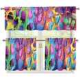 thumbnail image 1 of Kitchen Curtain Valance and Tiers Set Kitchen Window Curtains Kitchen Valance Long Tier Curtains Cafe Curtains Rod Pocket Valances Home Decor Colorful Spot, 1 of 5