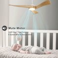 thumbnail image 3 of Sofucor Ceiling Fan 52 Inch Wood Ceiling Fan with Lights Remote Control Dimmable Light Reversible DC Motor Modern Ceiling Fan for Kitchen Bedroom Basement Dining Living Room Light Wood, 3 of 12