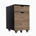 thumbnail image 1 of Desky Wooden Minimal Filing Cabinet - Black / Natural Walnut Laminate, 1 of 10