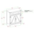 thumbnail image 3 of Armoire d'Accent Porte de Grange 30 Pouces en Chêne Blanc, 3 of 5