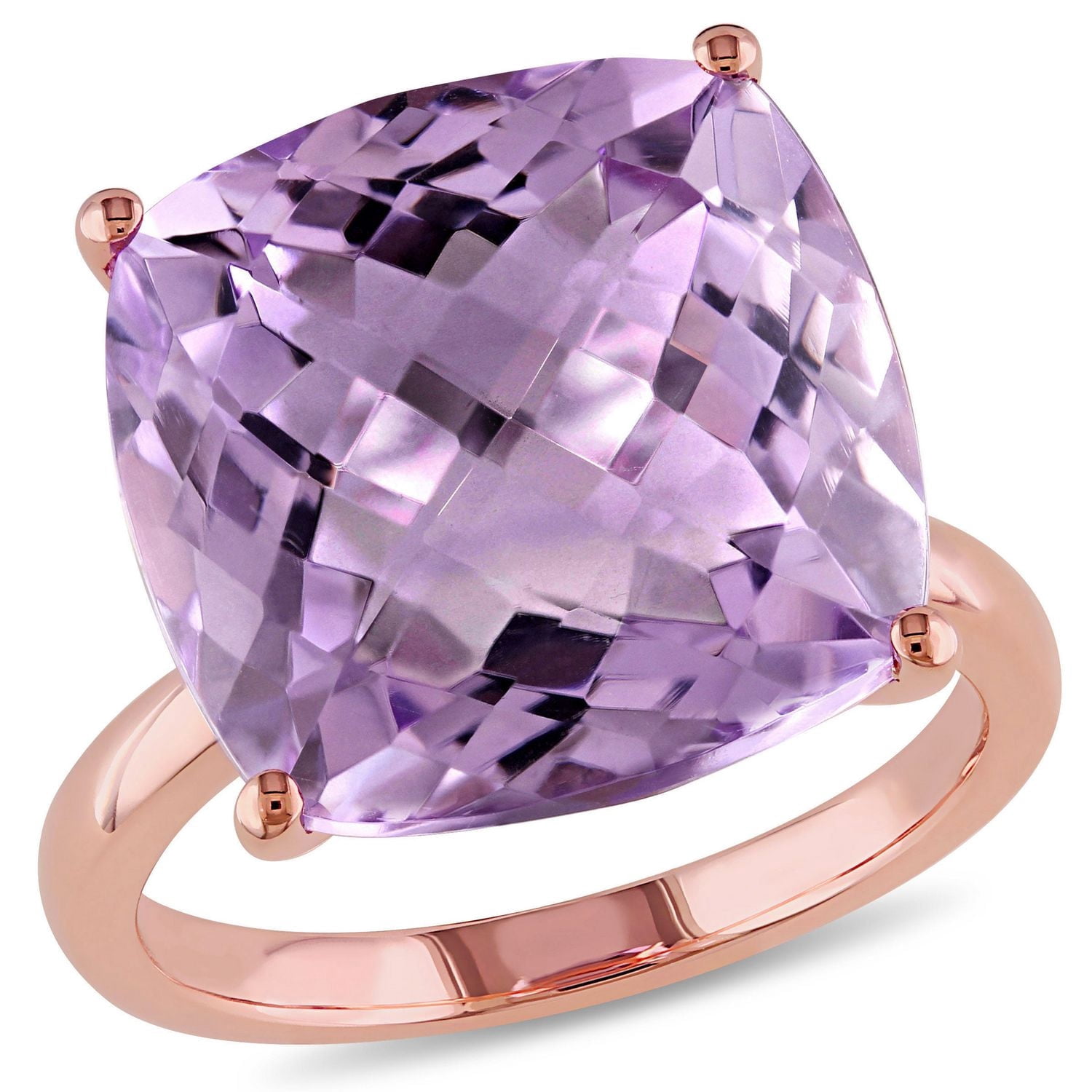 Bague cocktail Tangelo avec améthyste rose 13,33 ct PBT en or rose 14 k