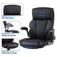 thumbnail image 3 of Office Chair, Adjustable Swivel Chair with PU Leather, High-Back Lumbar Support, Flip-Up Armrests for Home, Office - GD-9335, 3 of 5
