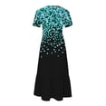 thumbnail image 3 of Women's Short Sleeve Printed Dress, Round Neck Casual Dress with All-Over Pattern, Lightweight Polyester Machine-Washable Dress for Daily Wear, 3 of 5