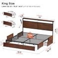 thumbnail image 2 of GUNAITO Queen Size Bed Frame with Headboard and 4 Storage Drawers LED Platform Bed Frame with Charging Station Gray, 2 of 7