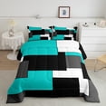 thumbnail image 2 of Erosebridal Rectangle Geometry Bedding Comforter Set, Abstract Checkered Bedding Sets with Comforter, Chic Minimalst Reversible Down Comforter, Lightweight Room Decor, 2pcs, 2 of 8