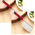 thumbnail image 1 of Oleegame 2PC Tomato Slicer And Lemon Slicer Potato Wavy Edged Tool Stainless Steel Kitchen Gadget Vegetable Fruit Cutting Red, 1 of 3