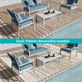 thumbnail image 4 of Findosom 9'x12' Waterproof Stripe Outdoor Rug, Foldable Reversible Plastic Straw Rug, Large Patio Rug for Outdoors, RV, Patio, Backyard, Deck, Picnic, Beach, Camping Brown, 4 of 6