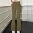 thumbnail image 2 of SHTXOZHI Women's High Waisted Flare Pants Knitted Bell Bottom Casual Trousers with Pockets, 2 of 7