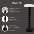thumbnail image 4 of COZAYH Petite Table d'Appoint Ronde sur Piédestal, Mobilier de Salon, Noir et Blanc, 4 of 7
